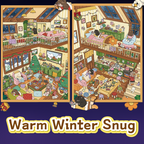 Warm Winter Snug 3D Layered Scene Sticker  | 2 Designs Included