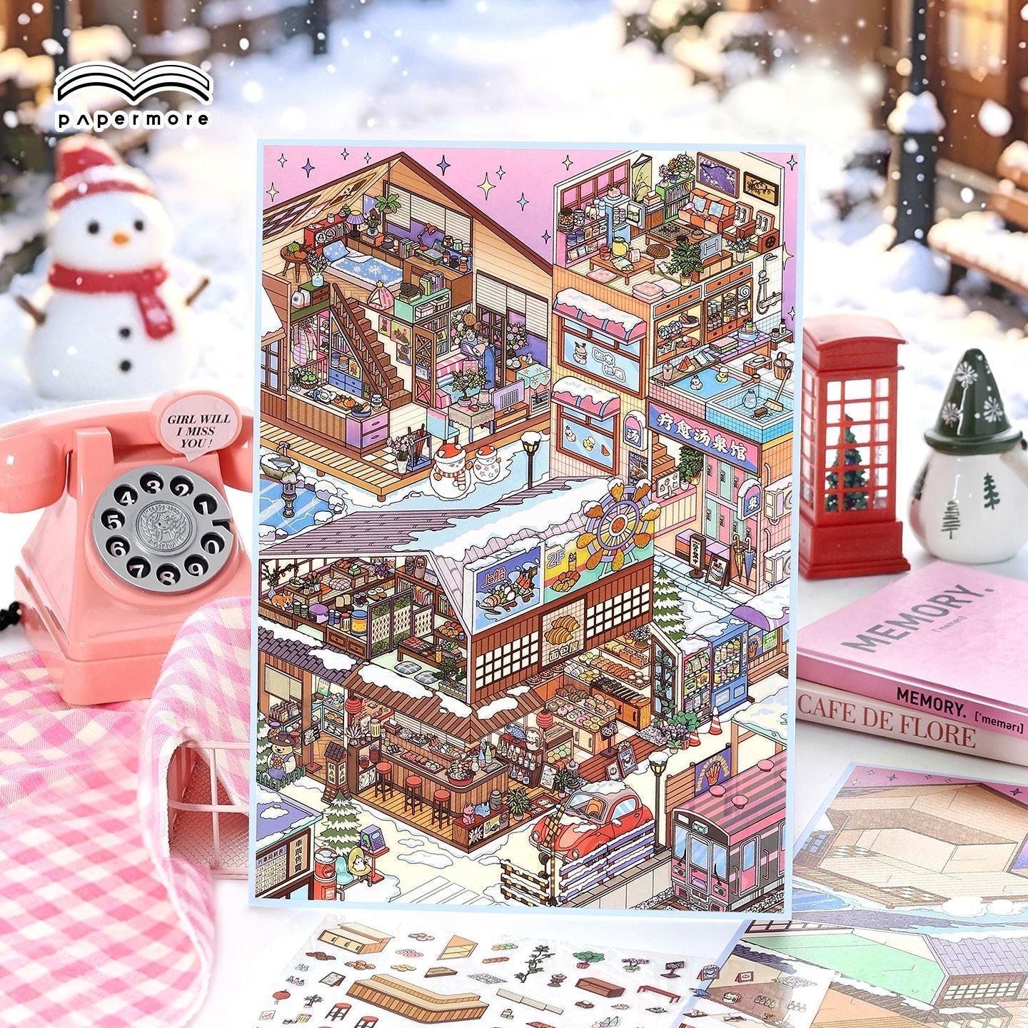 Tranquil Getaway 3D Layered Scene Sticker | 4 Designs Included