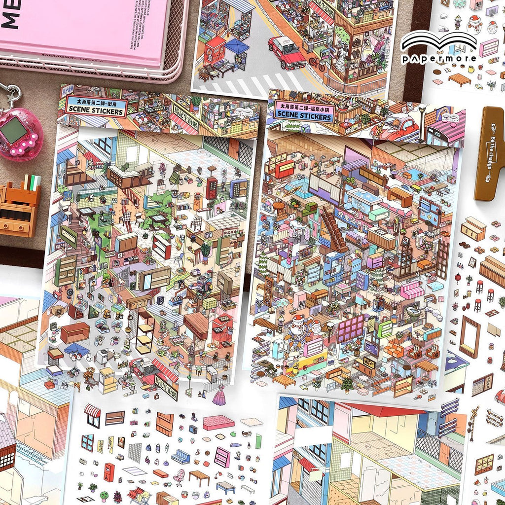 Tranquil Getaway 3D Layered Scene Sticker | 4 Designs Included