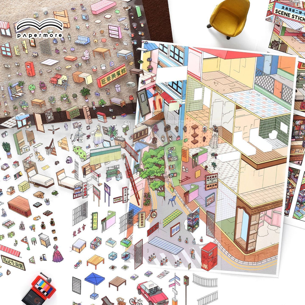 Tranquil Getaway 3D Layered Scene Sticker | 4 Designs Included