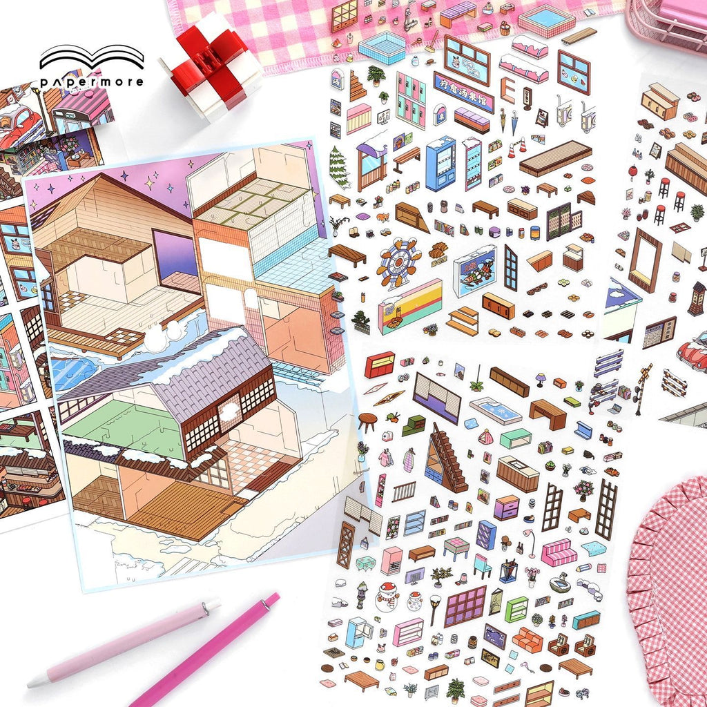 Tranquil Getaway 3D Layered Scene Sticker | 4 Designs Included
