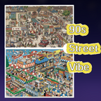 90s Street Vibe 3D Layered Scene Sticker | 2 Designs Included