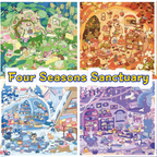 Four Seasons Sanctuary 3D Layered Scene Sticker | 4 Designs Included