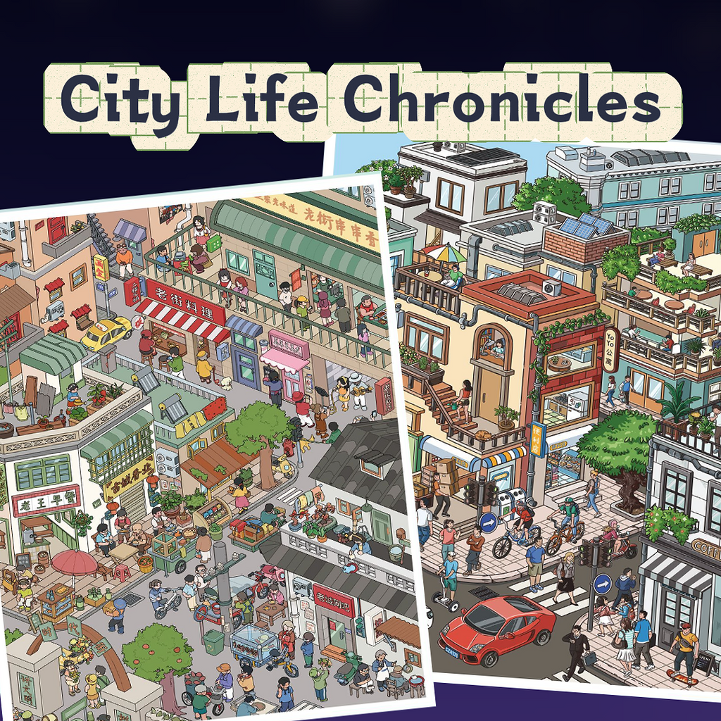 City Life Chronicles 3D Layered Scene Sticker | 2 Designs Included