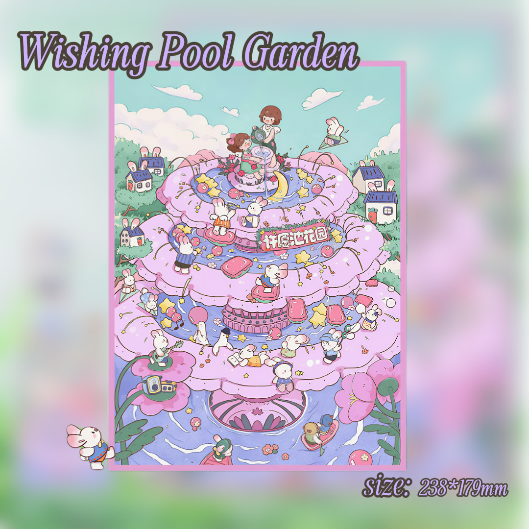 Wish Pool Garden | 3D Layered Scene Sticker