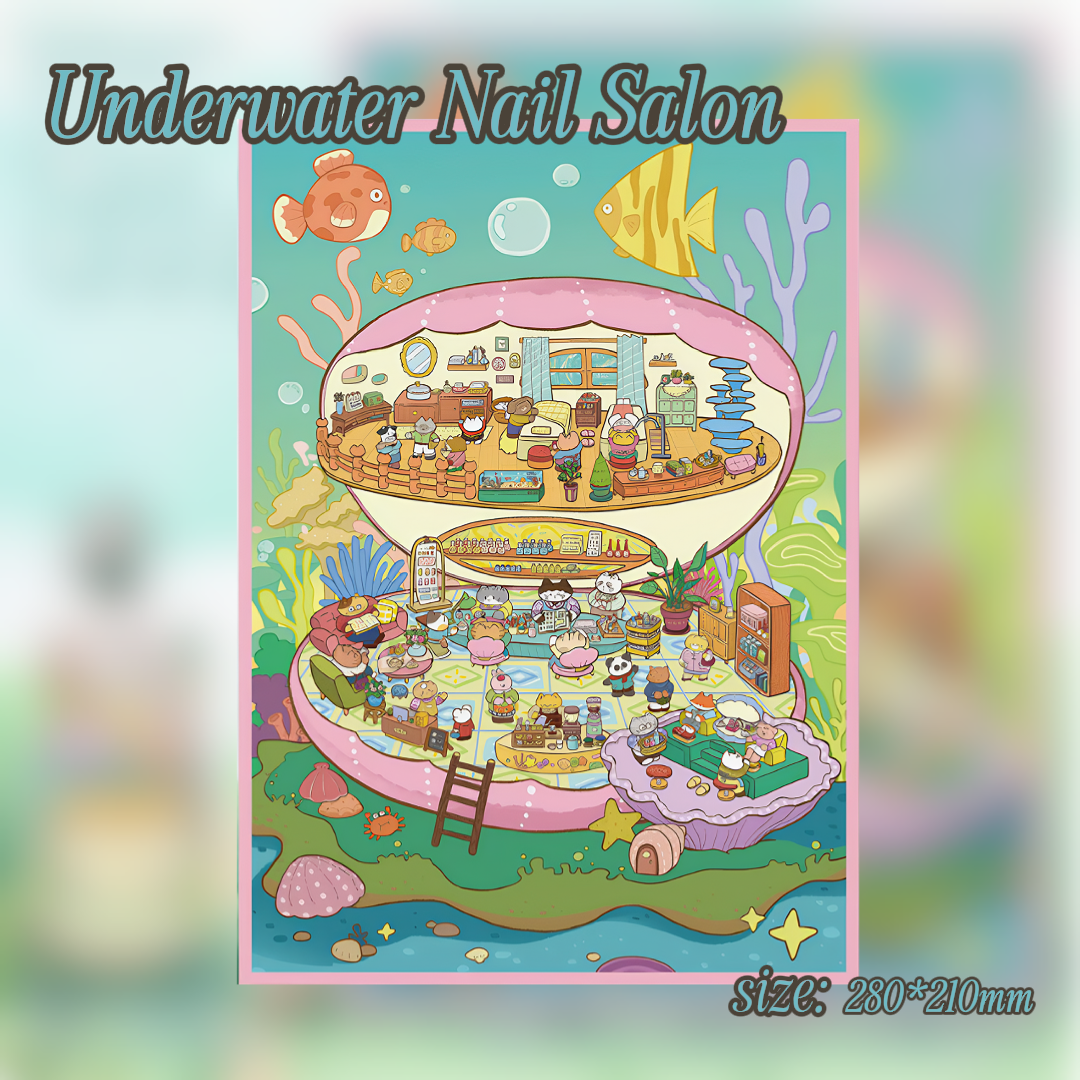 Underwater Nail Salon | 3D Layered Scene Sticker
