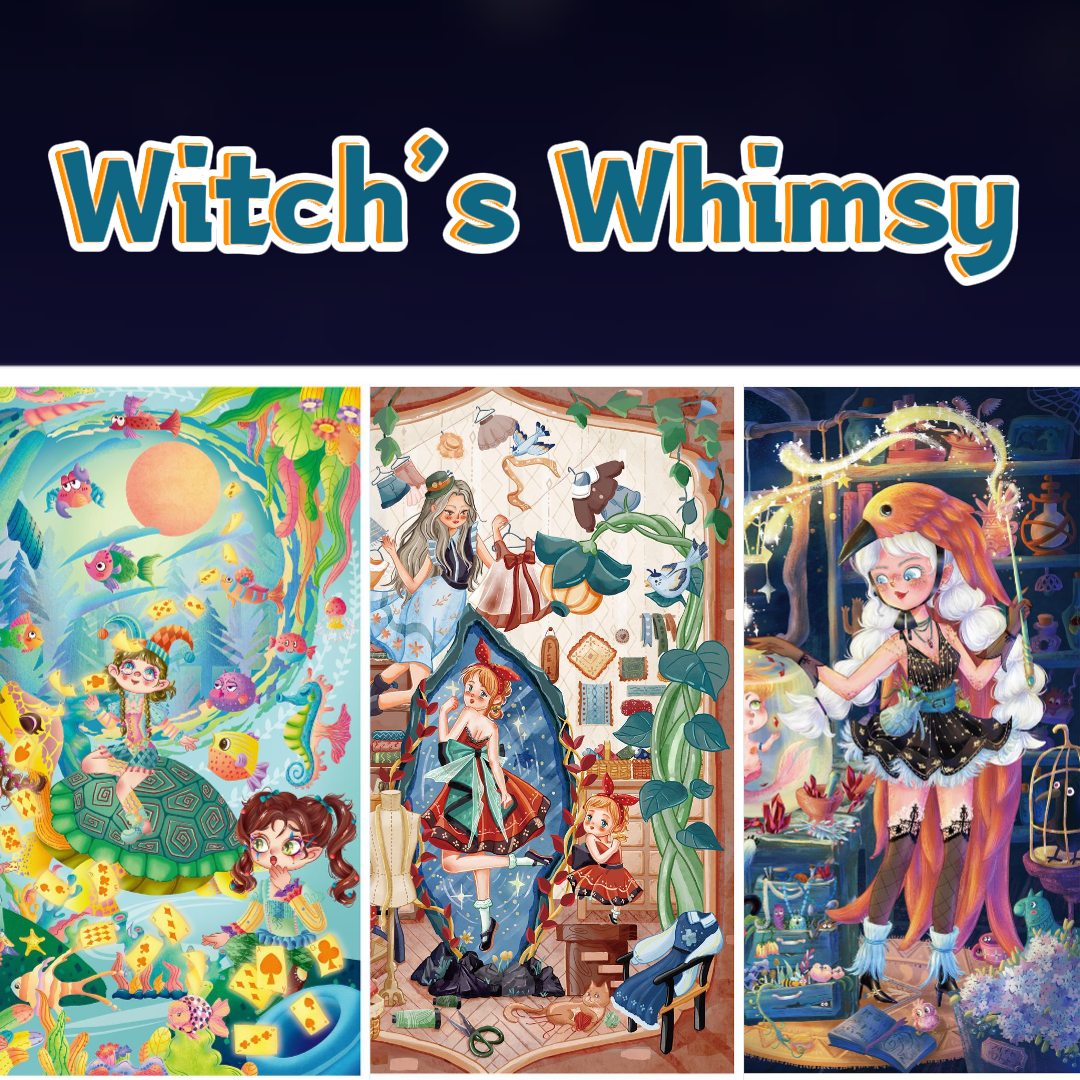 Witch‘s Whimsy 3D Layered Scene Sticker | 3 Designs Included
