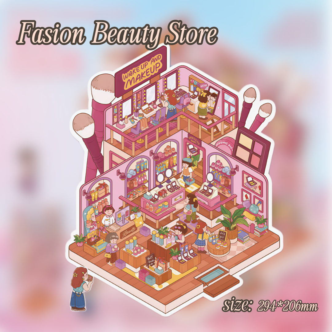Fasion Beauty Store | 3D Layered Scene Sticker
