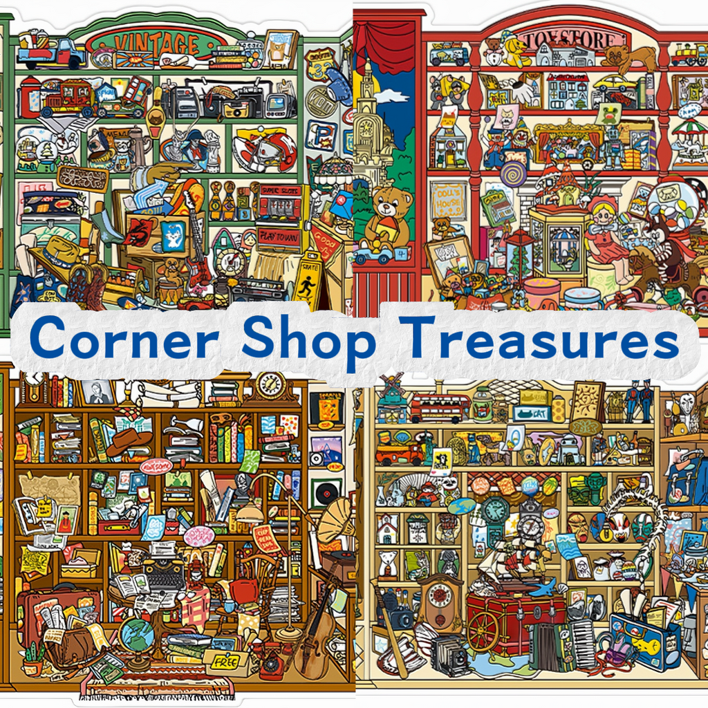 Corner Shop Treasures 3D Layered Scene Sticker  | 4 Designs Included