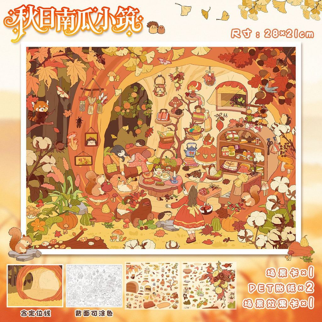 Four Seasons Sanctuary 3D Layered Scene Sticker | 4 Designs Included
