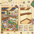 Warm Winter Snug 3D Layered Scene Sticker  | 2 Designs Included