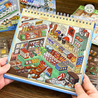 Tycoon Life  |  3D Layered Scene Sticker – 10 Shop Dioramas in One