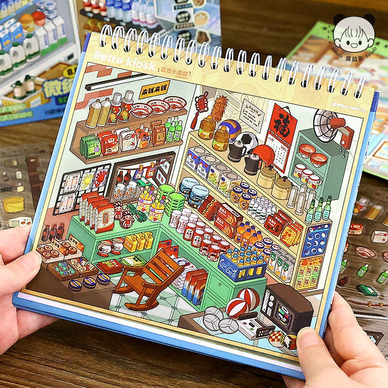 Tycoon Life  |  3D Layered Scene Sticker – 10 Shop Dioramas in One