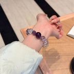 Crackled Amethyst & Clear Quartz Bracelet | Fractured Light