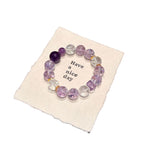 Crackled Amethyst & Clear Quartz Bracelet | Fractured Light